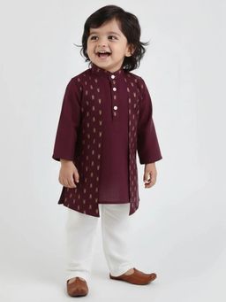 Hopscotch - Zari Mandarin Collared Kurta and Pajama