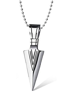 OOMPH - High Polished The Silver Arrow Stainless Steel Rocking Pendant Necklace Chain for Men