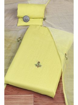 Biba - Women's Lime Cotton Hand Embroidered Unstitched Suit (Set of 3)