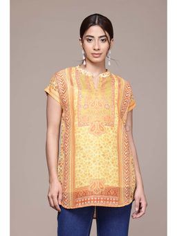 Aarke Ritu Kumar - Yellow Star Jasmine Top with Camisole (Set of 2)