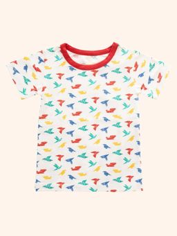 Ola Otter - Organic Cotton Round Neck Gummy Birds Oversize T-Shirt