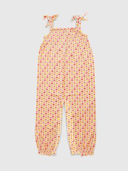 Ola Otter - Multi-Color Organic Cotton Smocked Flora Jumpsuit