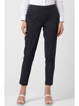 Van Heusen - Women Navy Solid Formal Regular Fit Trousers