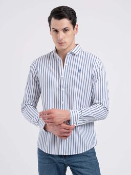 Red Tape - Men White Stripes Casual Shirt