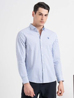 Red Tape - Men Blue Stripes Casual Shirt