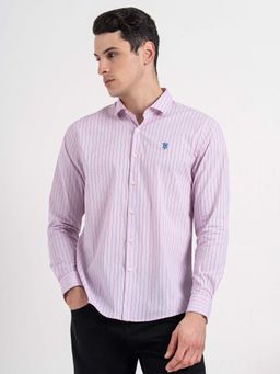Red Tape - Men Pink Stripes Casual Shirt