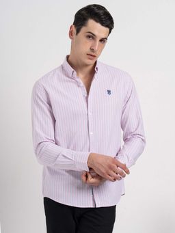 Red Tape - Men Pink Stripes Casual Shirt