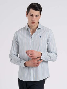 Red Tape - Men Blue Stripes Casual Shirt