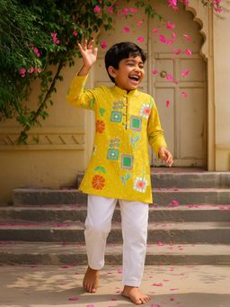 Somersault - Yellow Printed Kurta and Pyjama