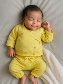 Somersault - Yellow Wrap Around Cotton Jhabla and Pant