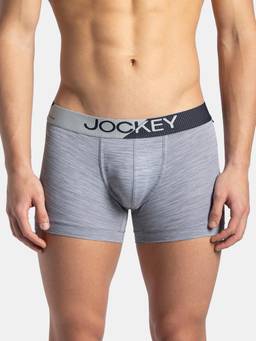 Jockey - MM05 Men Microfiber Mesh Elastane Active Wear Trunk - Mid Grey