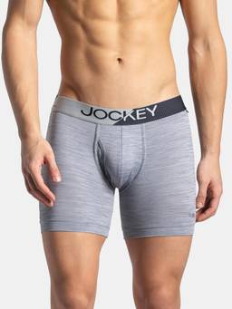 Jockey - MM06 Men Microfiber Mesh Elastane Active Wear Boxer Brief - Mid Grey