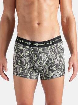 Jockey - NY02 Men Super Combed Cotton Elastane Stretch Printed Trunk - White