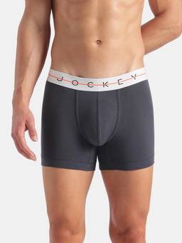 Jockey - NY16 Men Super Combed Cotton Elastane Stretch Solid Trunk - Graphite