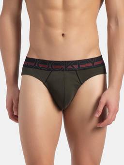 Jockey - US17 Men Super Combed Cotton Rib Solid Brief - Deep Olive