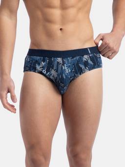 Jockey - US52 Men Super Combed Cotton Printed Brief - Navy