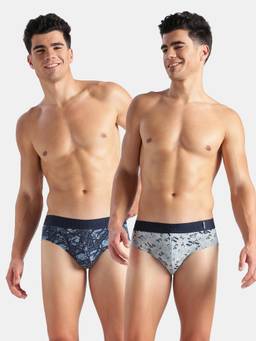 Jockey - US52 Men Super Combed Cotton Printed Brief - Navy & Dusk Blue (Pack of 2)