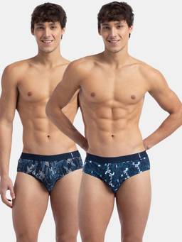 Jockey - US52 Men Super Combed Cotton Printed Brief - Navy & Seaport Teal (Pack of 2)
