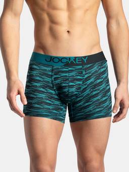 Jockey - MM08 Men Microfiber Mesh Elastane Printed Active Wear Trunk - Ocean Depth