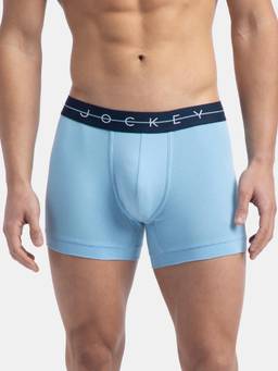 Jockey - NY16 Men Super Combed Cotton Elastane Stretch Solid Trunk - Dusk Blue