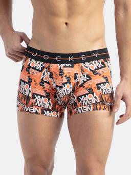 Jockey - NY02 Men Super Combed Cotton Elastane Stretch Printed Trunk - Flamingo