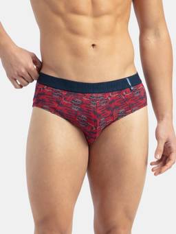 Jockey - US52 Men Super Combed Cotton Printed Brief - Navy & Karanda Red (Pack of 2)