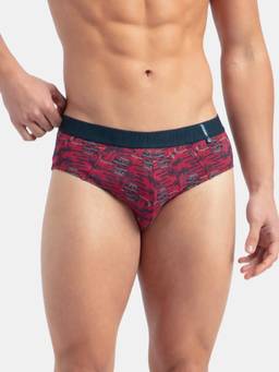 Jockey - US52 Men Super Combed Cotton Printed Brief - Karanda Red