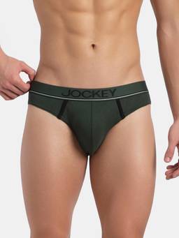 Jockey - 8044 Men Super Combed Cotton Rib Solid Brief-Deep Forest