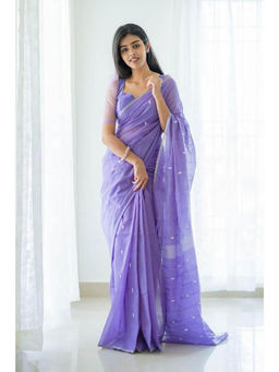 Anjaneya Sarees - Purple Woven Designer Banarasi Silk Kanjivaram Saree with Unstitched Blouse