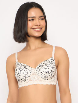 Clovia - Polyamide Padded Full Cup Wire Free T-Shirt Bra - White