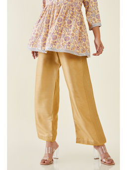 Soch - Women Gold Silk Solid Palazzo