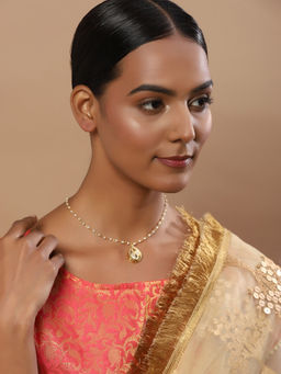 Ruby Raang Studio - Nai Fiza Tear Drop Kundan Pearl Neckpiece