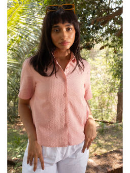 Creatures of Habit - Seersucker Oversized Vintage Pink Shirt