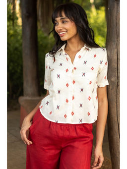 Creatures of Habit - Dobby Oversized White Dobby Shirt