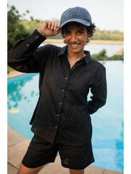 Creatures of Habit - Linen Day Mid Night Black Shirt