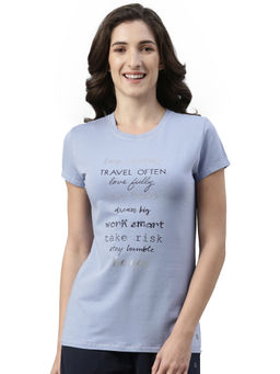 Enamor - Short Sleeve Crew Neck Regular Length T-Shirt Slim Fit Soft Stretch Cotton E147