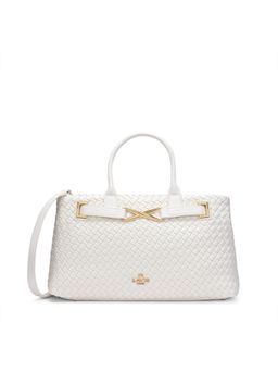 Lavie Paris - Women's Bleuet Satchel Bag with Detachable Strap -White (LARGE)