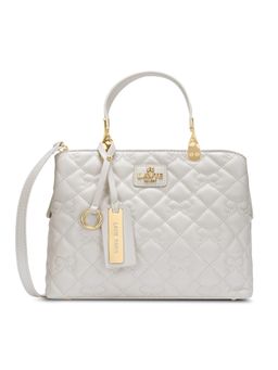 Lavie Paris - Women's Quincy Satchel Bag with Detachable Strap -White (SMALL)