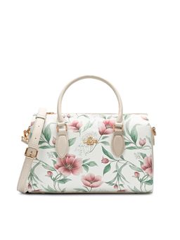 Lavie Paris - Women's Fleur Satchel Bag with Detachable Strap -White (MEDIUM)