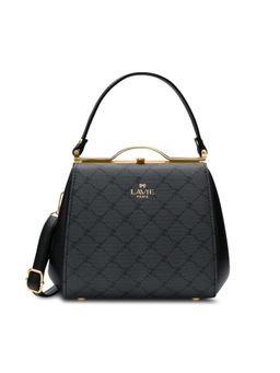 Lavie Paris - Women's Joff Frame Satchel Bag with Detachable Strap-Charcoal (SMALL)