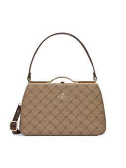 Lavie Paris - Women's Chic Sat Frame Satchel Bag with Detachable Strap- Khaki (MEDIUM)