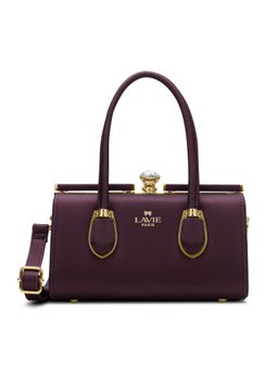 Lavie Paris - Women's Gazelle Frame Satchel Bag with Detachable Strap -Wine (SMALL)