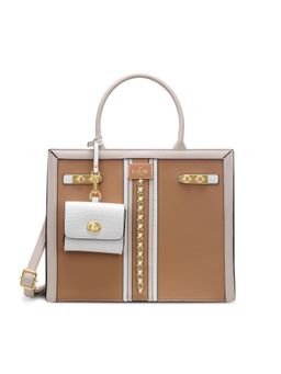 Lavie Paris - Women's Louvre Satchel Bag with Detachable Strap -Beige (LARGE)