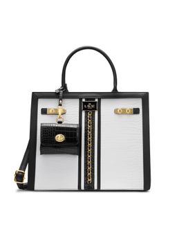 Lavie Paris - Women's Louvre Satchel Bag with Detachable Strap -White (LARGE)