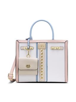 Lavie Paris - Women's Louvre Satchel Bag with Detachable Strap -White (MEDIUM)