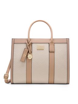 Lavie Paris - Women's Eloise Satchel Bag with Detachable Strap -Beige (LARGE)