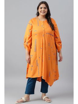W - Orange Geometric Kurta
