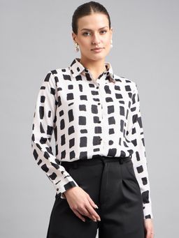 Style Quotient - Women White Polyester Printed Shirt