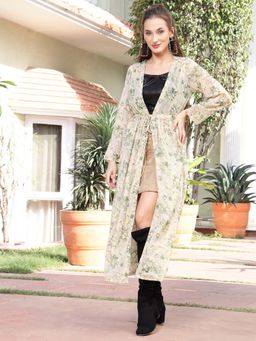 Sera - Women Printed Fullline Tie-Up Shrug