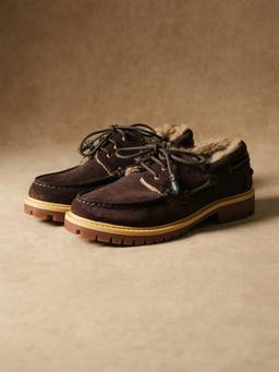 Theater - Women Passengers Brown Fur Suede Boat Shoes